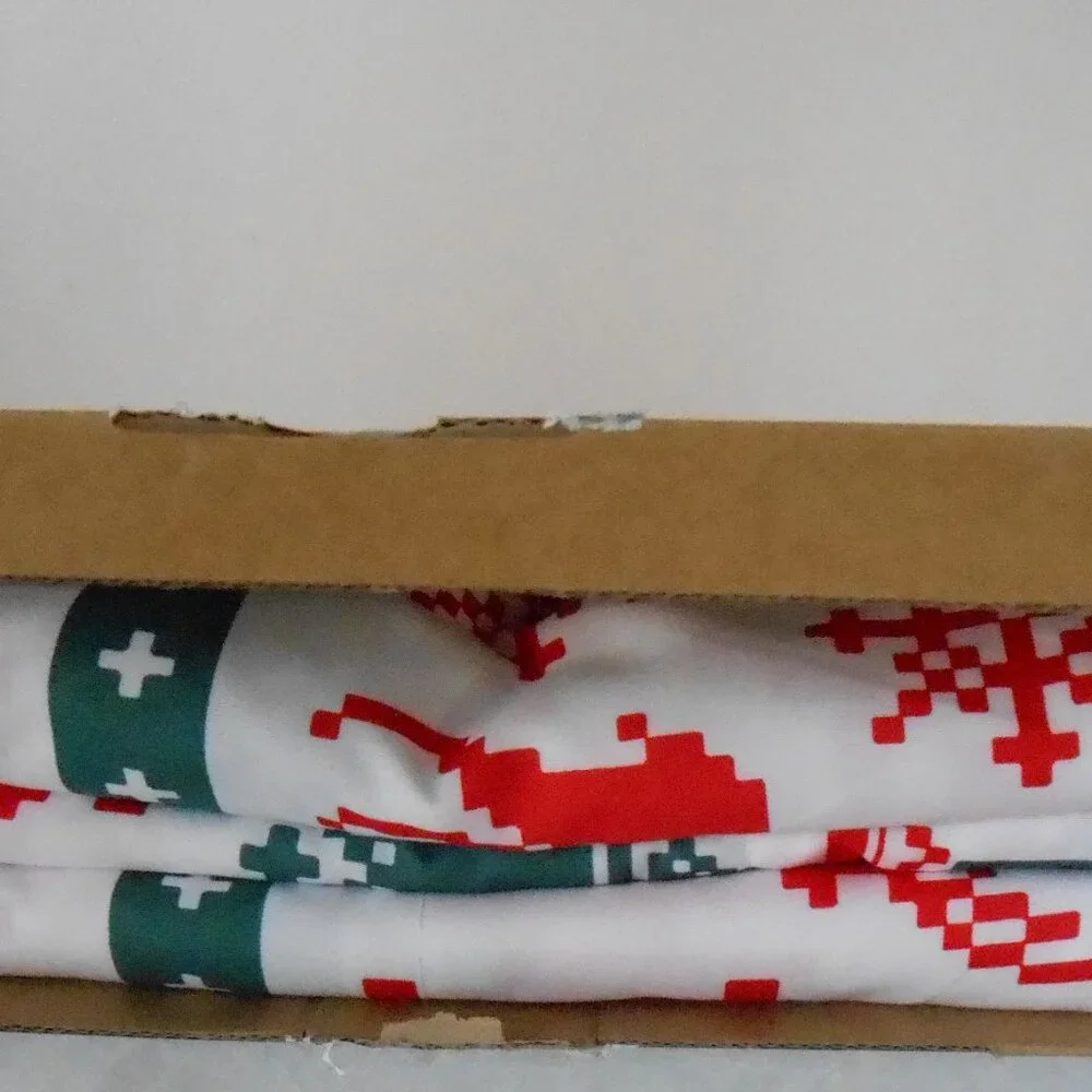 Mildly Merry Christmas Deer  Snowflakes Themed Duvet Comforter Cover Set-Queen